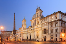 Navona Square With Sant'Agnese In Agone Church, Rome, Italy