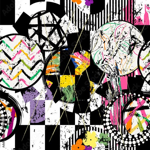 abstrakcyjny-wzor-geometryczny-w-kola-obrysy-plamy-i-liscie