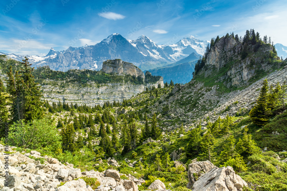 Panorama Aussicht Auf Dem Weg Zur Schynige Platte Mit Eiger M nch Und panorama-aussicht-auf-dem-weg-zur-schynige-platte-mit-eiger-m-nch-und