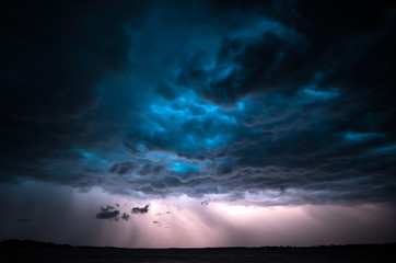 dramatic thunderstorm.