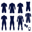 © ksenashurubura - Different types of men’s suits for swimming and diving
