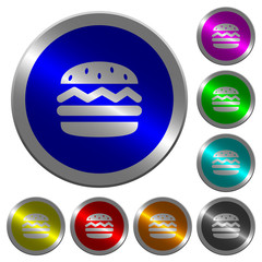 Poster - Single hamburger luminous coin-like round color buttons