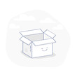 Flat open empty packaging box icon