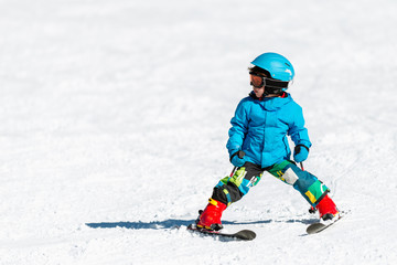 Little boy skiing