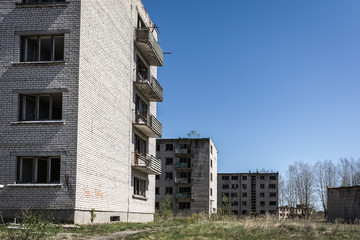 Deserted soviet dormitory district in Skrunda, Latvia