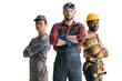 group of multiethnic construction workers