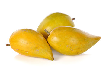 Wall Mural - Egg fruit, Canistel, Yellow Sapote (Pouteria campechiana (Kunth) Baehni) on white background