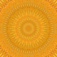 Poster - Orange mandala star fractal ornament background - circular symmetrical vector pattern design from curved stars