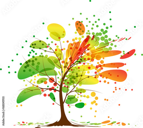 Art autumn tree
