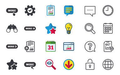 Poster - More with cursor pointer icon. Details symbols.