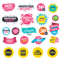 Poster - sale speech bubble icon. buy cart symbol.