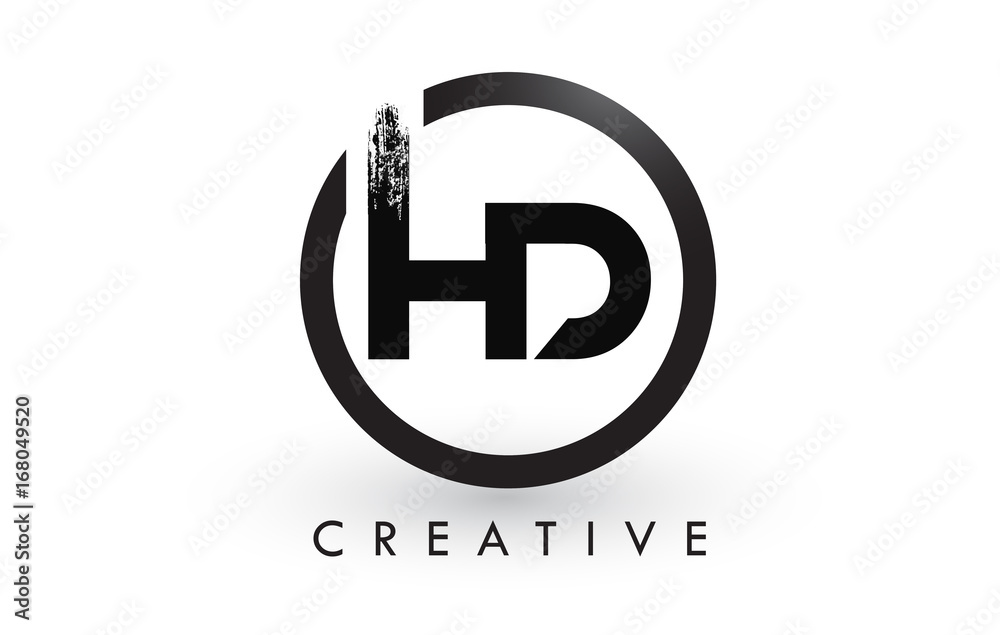 HD Brush Letter Logo Design. Creative Brushed Letters Icon Logo. Stock ...