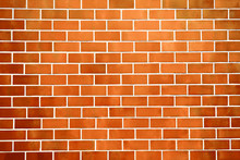New Perfectly Orange Brick Wall Background. Best Clean Brick Wall. Close Up. Front View.