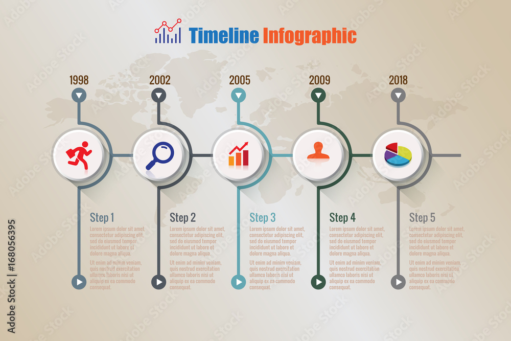 Modern business timeline infographic designed for abstract background ...