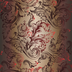 Poster - Floral vector pattern with swirls for design in luxury style