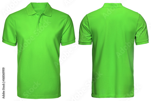 Blank Green Polo Shirt Front And Back View Isolated White Background Design Polo Shirt Template And Mockup For Print Buy This Stock Photo And Explore Similar Images At Adobe Stock