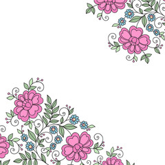 Wall Mural - Flower design ornament frame.