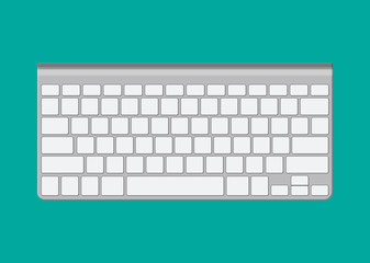 Poster - Modern aluminum computer keyboard.