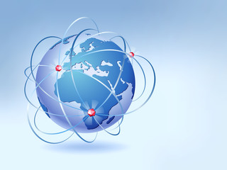 Poster - Planet Earth. Modern design of the global communication network. Vector illustration.