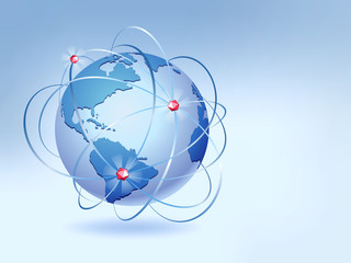 Poster - Planet Earth. Modern design of the global communication network. Vector illustration.