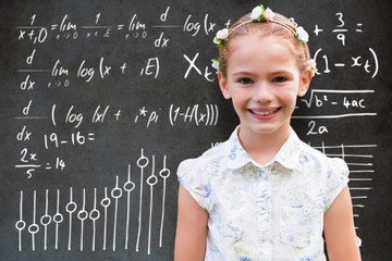 Poster - Composite image of portrait of happy cute girl