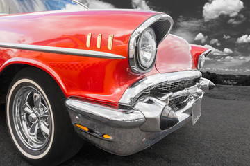 Old american car - front view