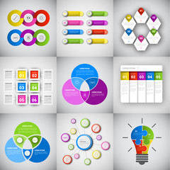 Poster - Headline Infographic Set Design Business Data Graphic Collection Presentation Copy Space Vector Illustration