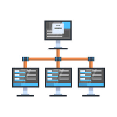 Poster - Data Access Icon Cloud Computer Connection Hosting Server Database Synchronize Technology Vector Illustration