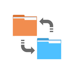 Poster - Data Synchronization Icon Computer Connection Database Access Synchronize Technology Vector Illustration