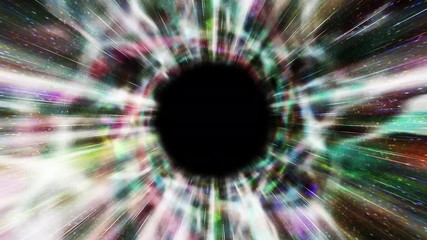 Wall Mural - space 2263: light streams into a black hole in deep space (loop).