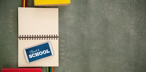 Poster - Composite image of back to school text over white background