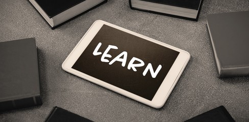 Poster - Composite image of learn text on white background