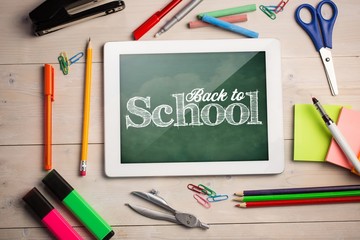 Wall Mural - Composite image of back to school text against white background