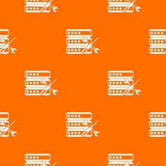 Poster - Database with screwdriver and spanner pattern seamless