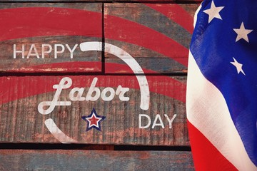 Poster - Composite image of digitally generated image of happy labor day 