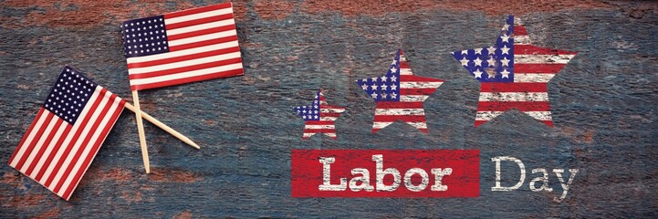 Poster - Composite image of composite image of labor day text with star s