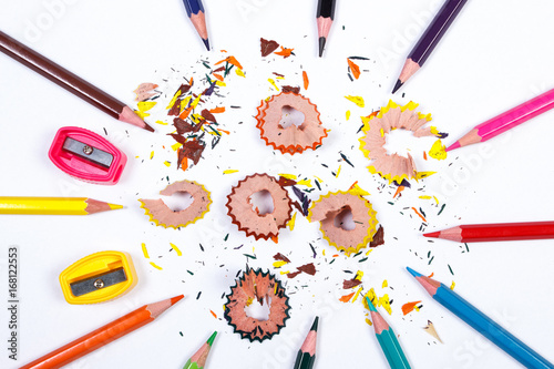 Fotografia, Obraz School accessories on white background, back to school concept