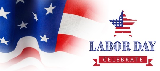 Poster - Composite image of labor day celebrate text and star shape ameri