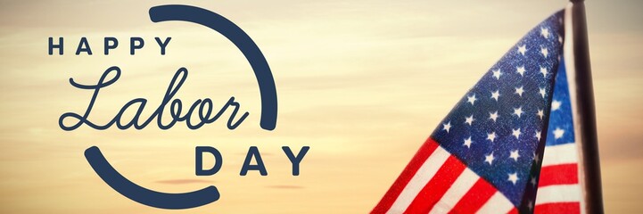 Poster - Composite image of digital composite image of happy labor day te
