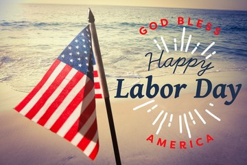 Poster - Composite image of digital composite image of happy labor day an