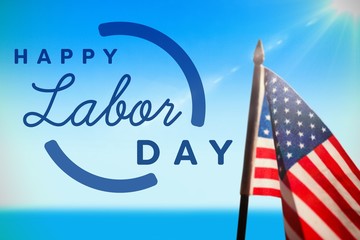 Poster - Composite image of digital composite image of happy labor day te