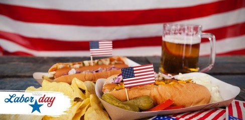 Poster - Composite image of digital composite image of happy labor day te