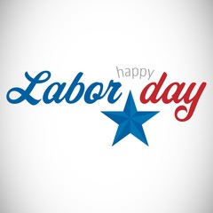 Poster - Digital composite image of happy labor day text with star shape