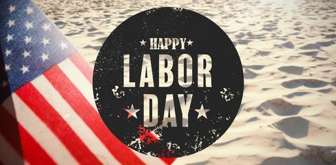 Poster - Composite image of digital composite image of happy labor day te