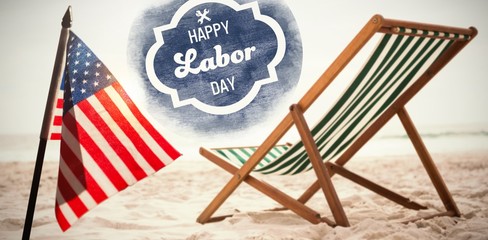Poster - Composite image of digital composite image of happy labor day te