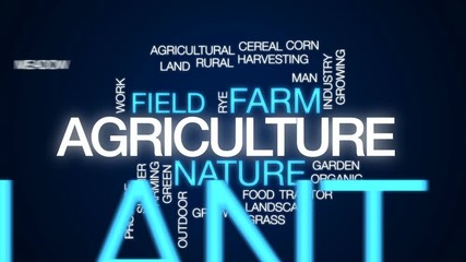 Sticker - Agriculture animated word cloud, text design animation.