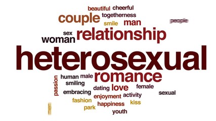 Wall Mural - Heterosexual animated word cloud, text design animation.