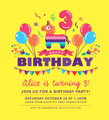 Kids birthday party invitation card 