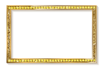 Wall Mural - gold frame cinema on a white background.