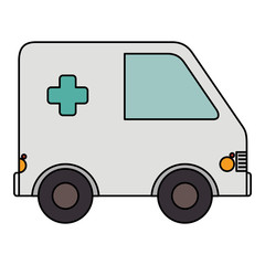 Sticker - ambulance car isolated icon vector illustration design